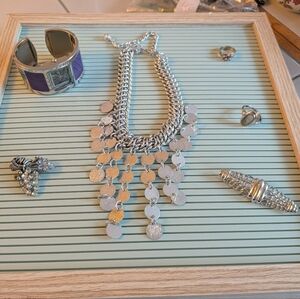 Vintage Costume Jewelry Bundle - Silver Tone